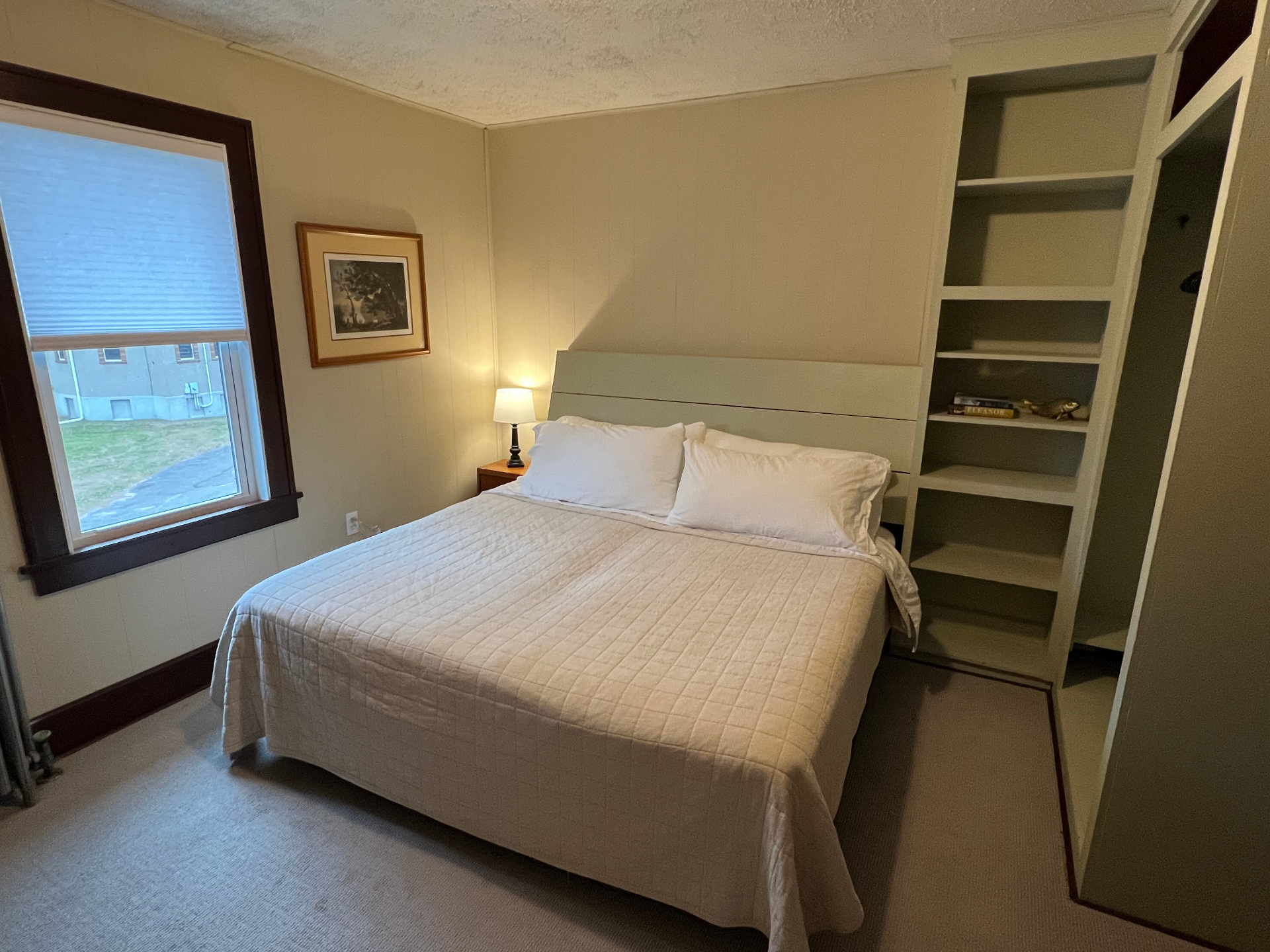 Spacious bedroom with built-ins