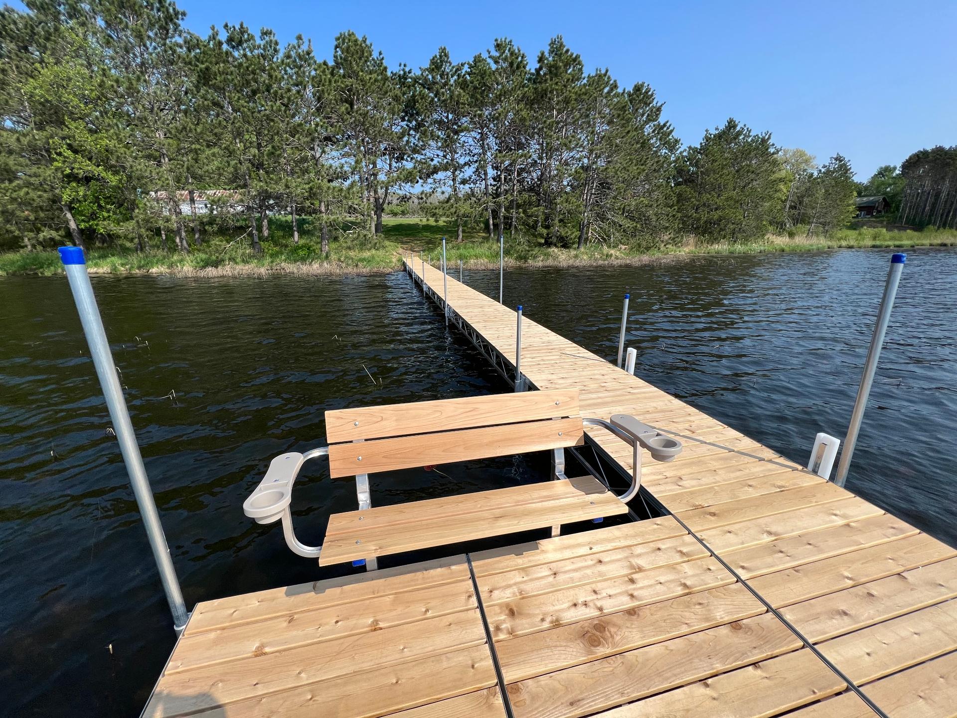 Dock with bench seating